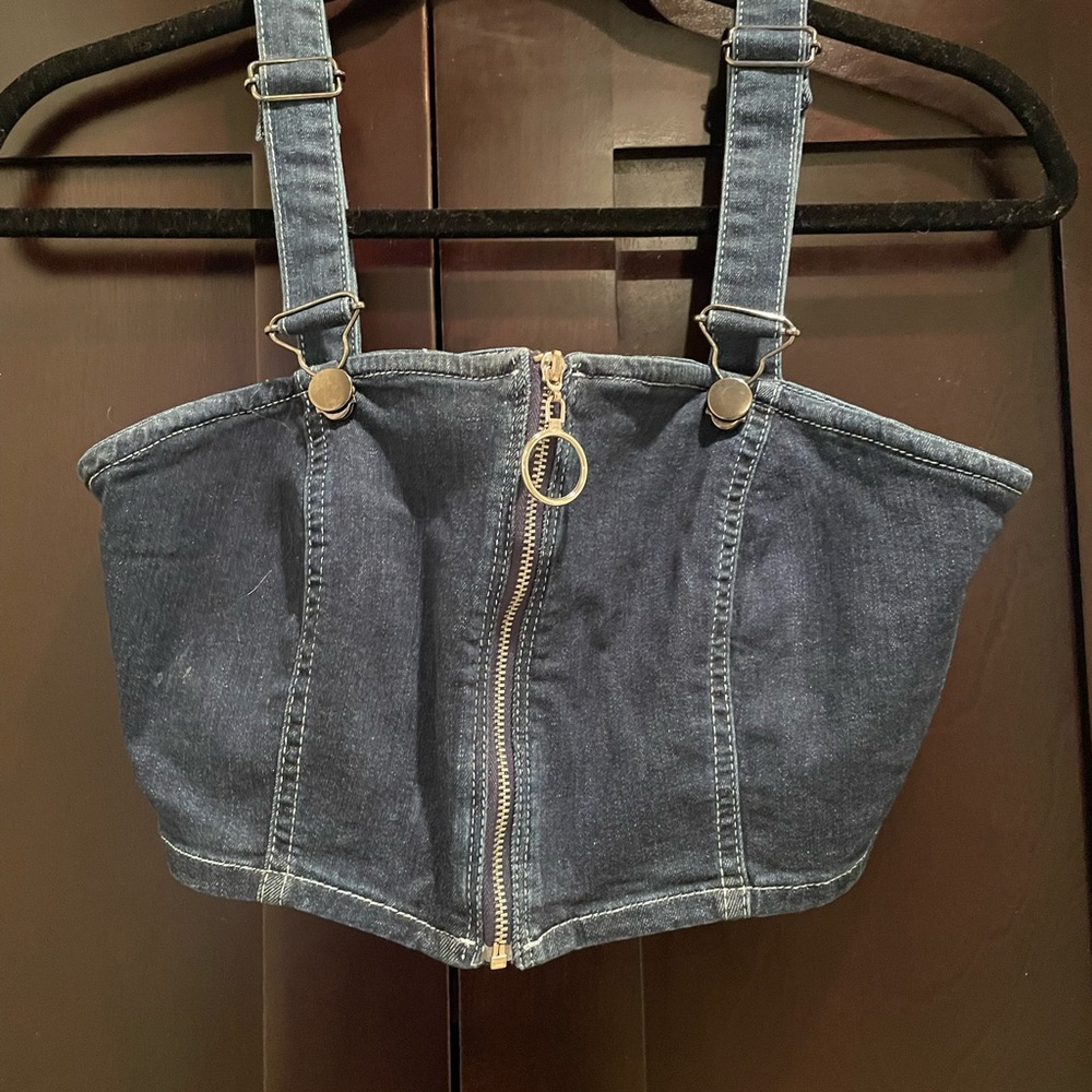 Urban Outfitters Denim Zip-up Top